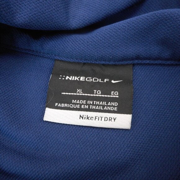 Nike Golf Men's size XL Polo Shirt Short Sleeve Navy with Blue Stripe Collared - Picture 6 of 9